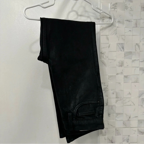 Hudson Noa Mid-Rise Crop Black Coated Jeans Size 25 - Picture 9 of 10